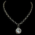 Sterling Plated Vintage Chain with Swarovski Crystal Heart Pendant
