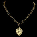 Vintage Reproduction Gold Plated Chain with Dove Heart