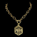 Vintage Gold 18" Chain and Toggle with Gold Reproduction Angel Pendant