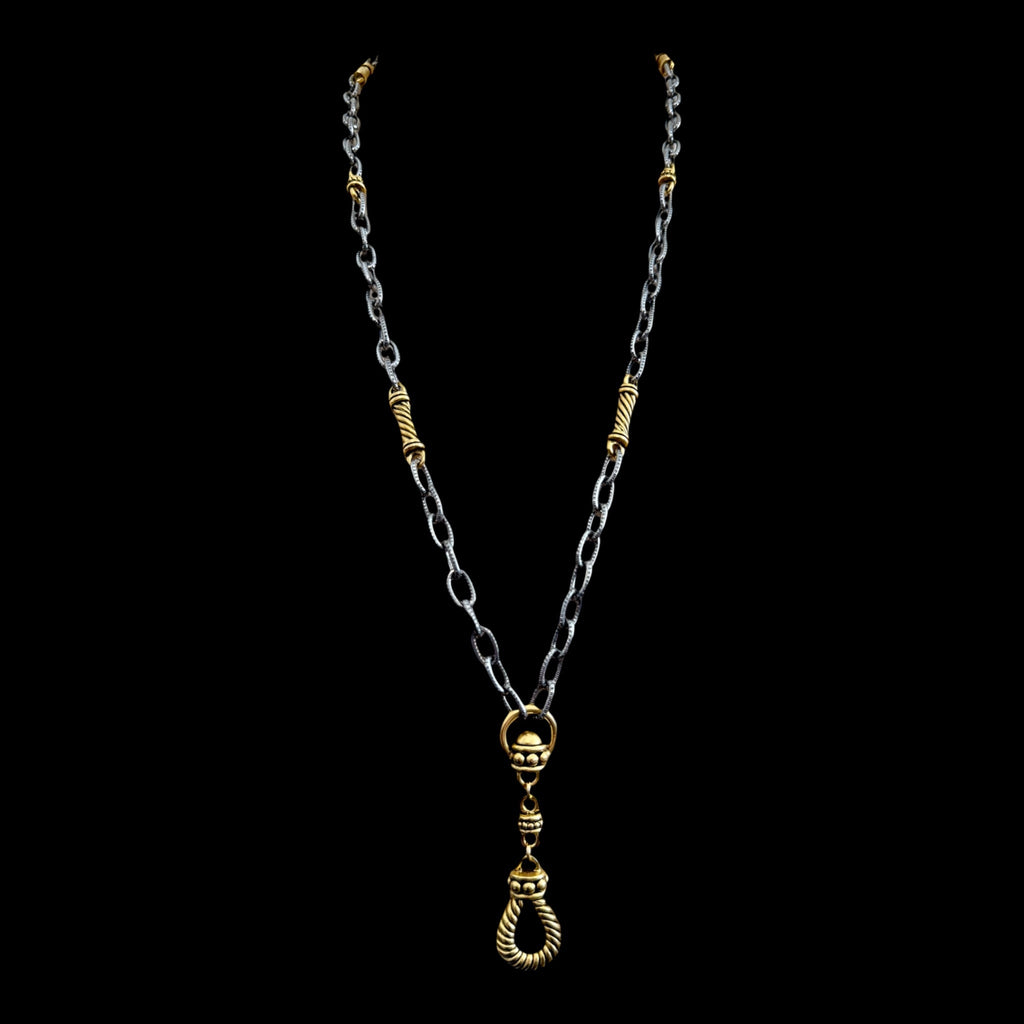 Mixed Metal Plated Reproduction Rope Necklace