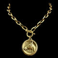 Vintage Reproduction Gold Plated Horse Coin