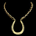 Vintage Reproduction Gold Plated Horseshoe Necklace