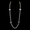 Vintage Reproduction Silver Charm & Pearl Necklace
