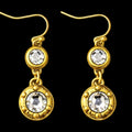 Gold Plated Double Swarovski Crystal Earrings