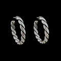Sterling Plated Medium Vintage Rope Hoop Earrings