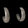 sterling plated Repurposed raised cross hoop earring