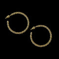 Large Gold Plated Vintage Hoop Earrings