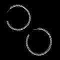 Sterling Plated Vintage Rope Hoop Earrings