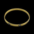 Vintage Large Gold Bangle with Crystals