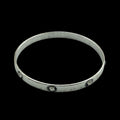 Vintage Large Silver Bangle with Crystals