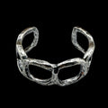 Sterling plated Repurposed organic circles cuff bracelet